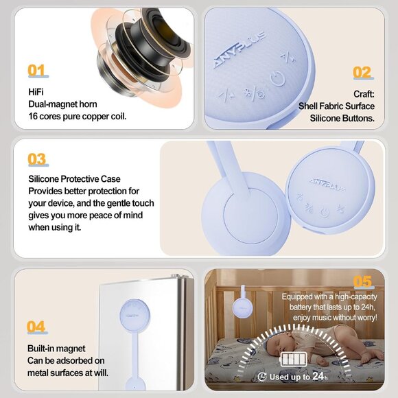 NEW Sound White Noise Machine Portable 2 in 1 Bluetooth Speaker - Picture 3 of 13